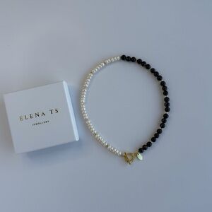 511 Black Agate Pearl Necklace